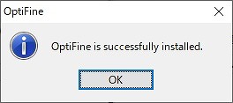 optifine install successfully