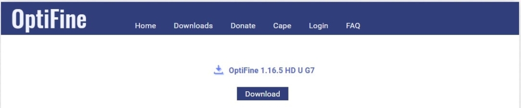 Optifine dl link